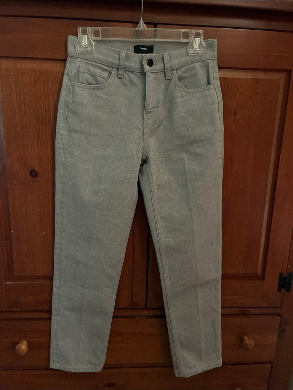 Theory Gray Straight-Leg Jeans